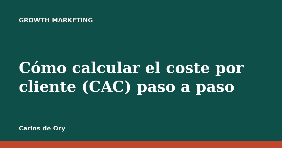 Cómo calcular el coste por cliente (CAC) paso a paso