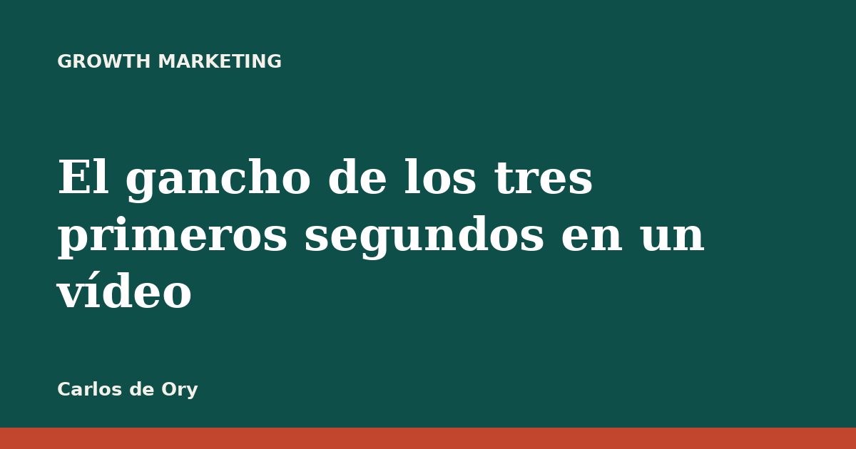 El gancho de los tres primeros segundos en un vídeo