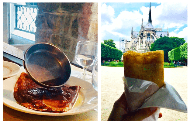 Comer crepes en París