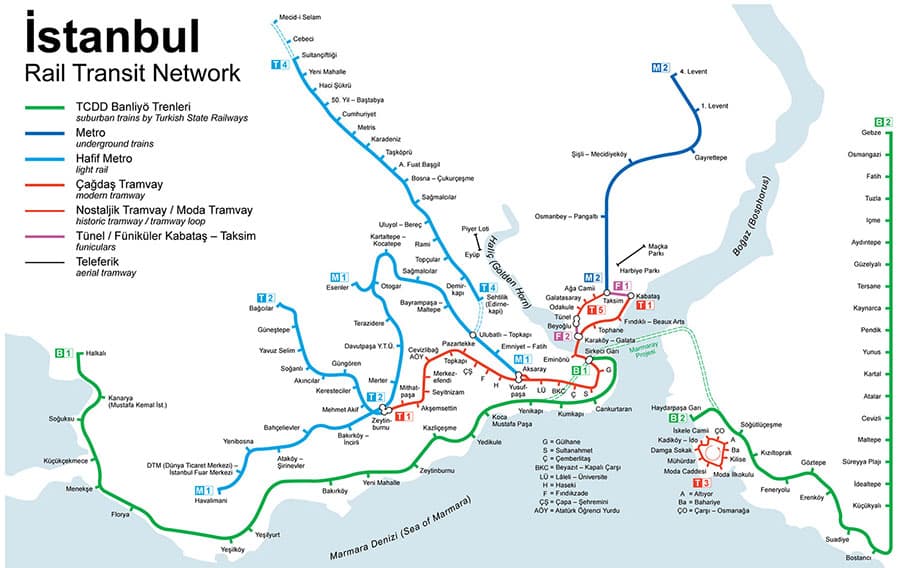 mapa transporte estambul