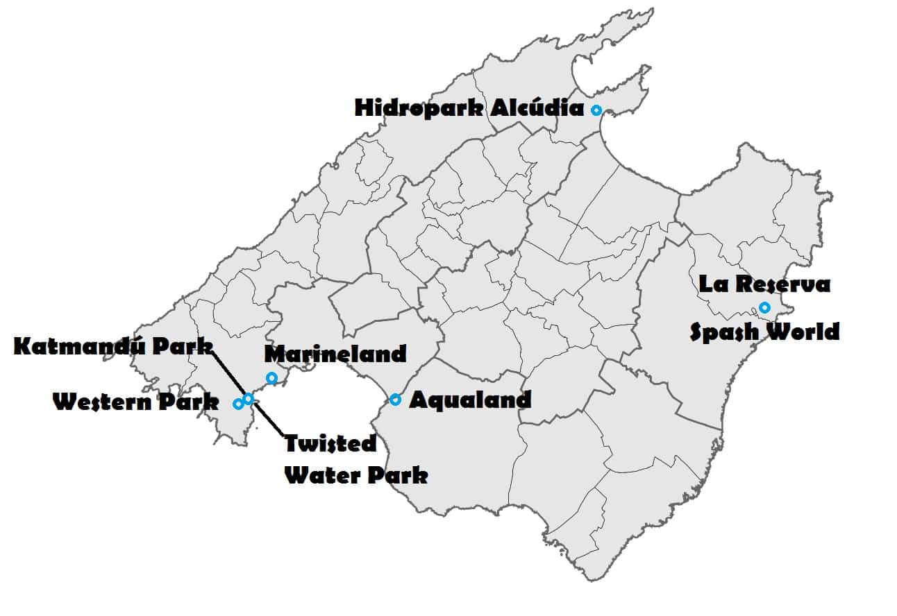 parques acuaticos en mallorca mapa