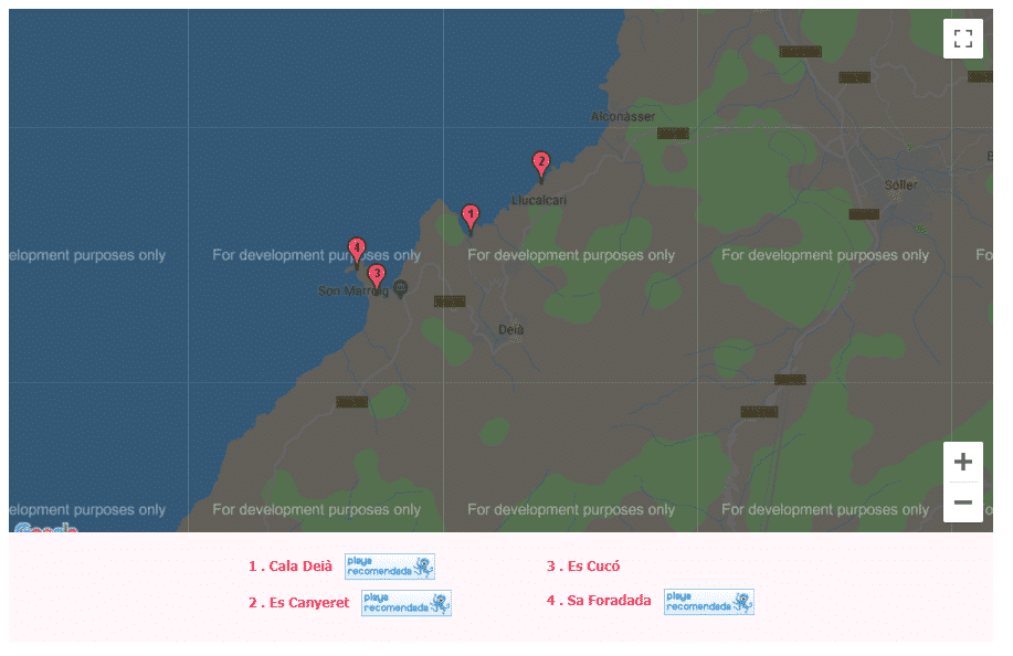 mapa de las calas de mallorca deia