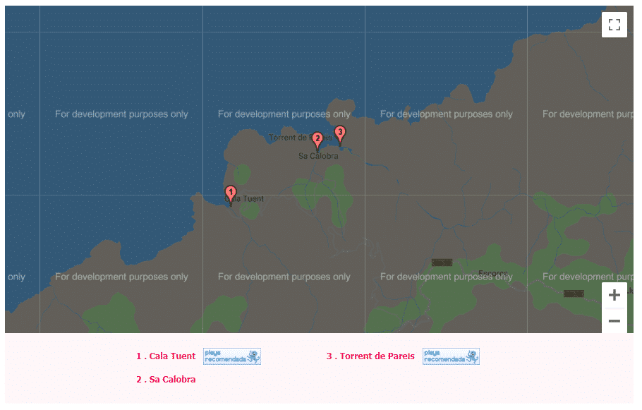 mapa de las calas de mallorca escorca