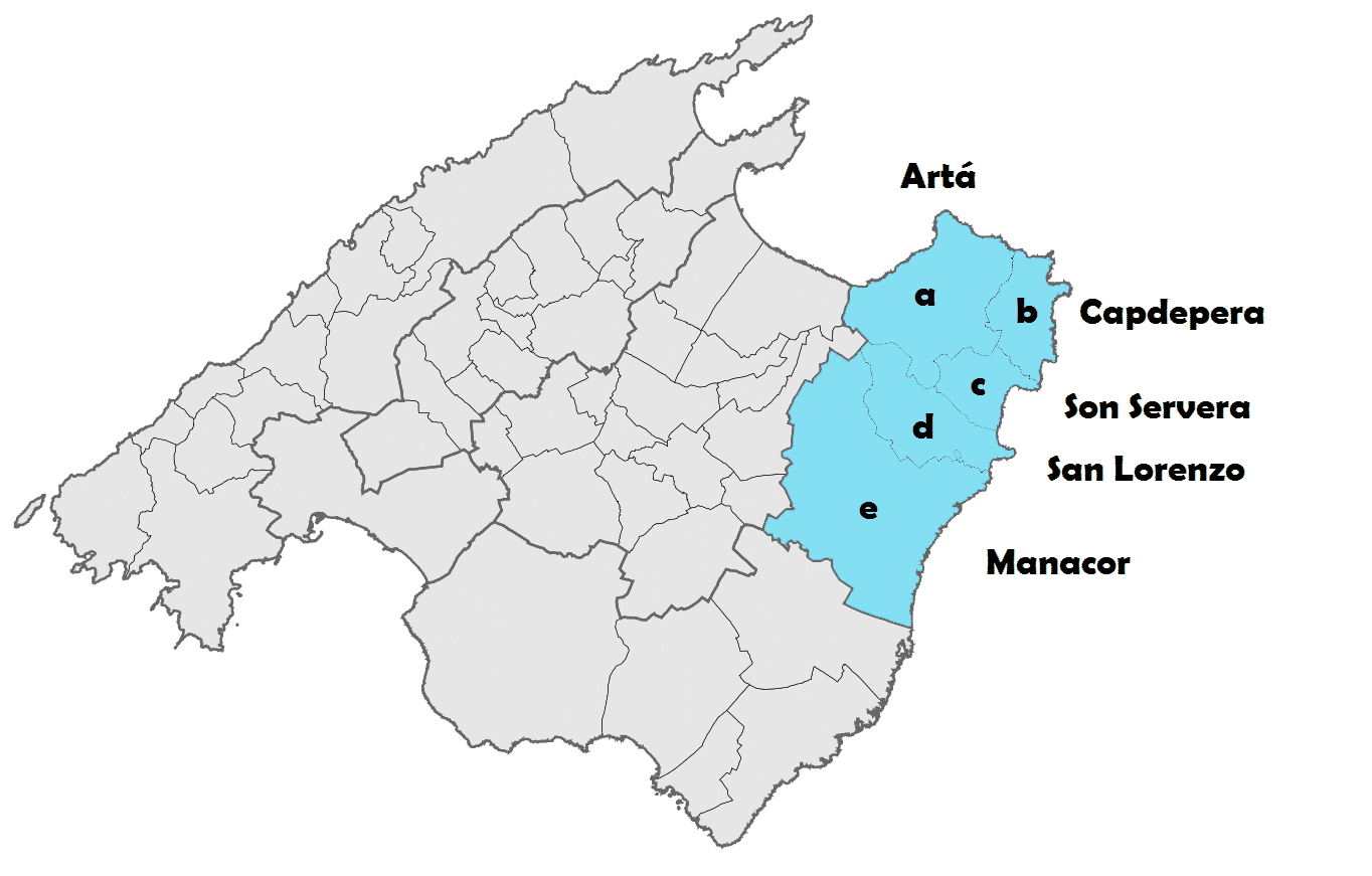 mapa de las calas de mallorca levante