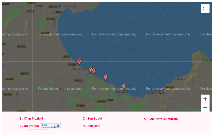 mapa de las calas de mallorca santa margalida