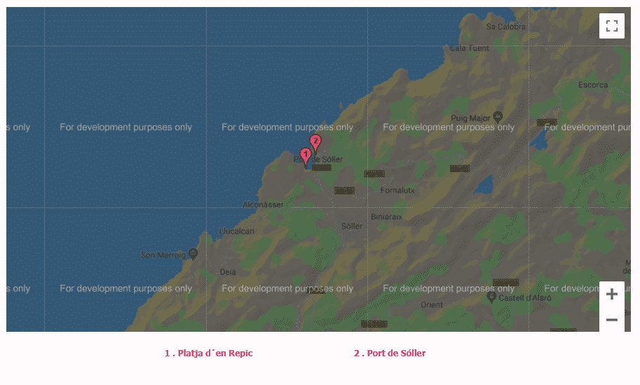 mapa de las calas de mallorca soller