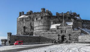 La entrada al Castillo de Edimburgo en invierno